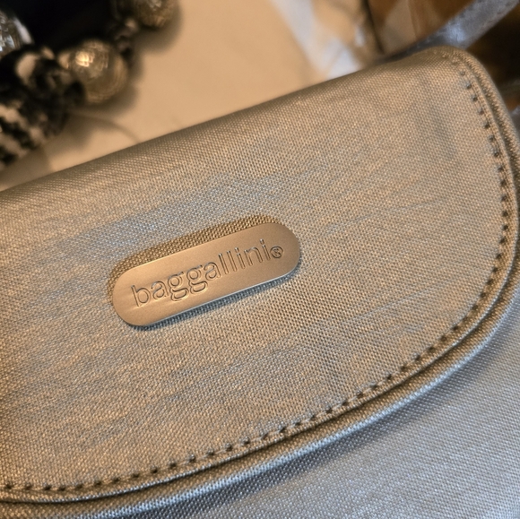 Baggallini Metallic Silver On The Go Crossbody Bag NWT - Picture 5 of 7